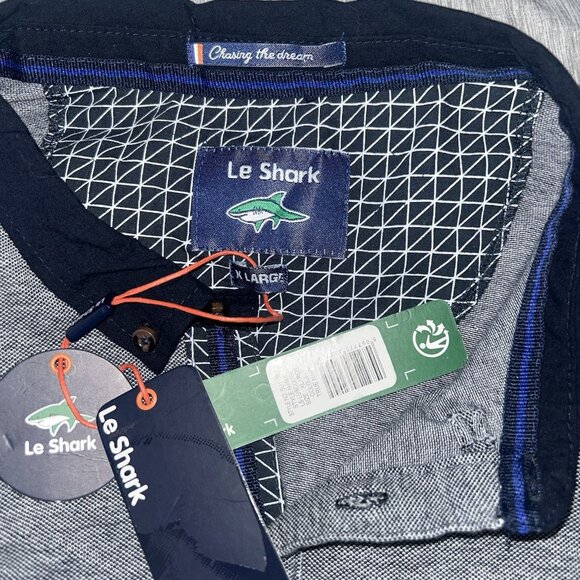 Le Shark Navy Blue Polo Long Sleeve Preppy Business Casual Sweater Mens Size XL - Picture 6 of 7